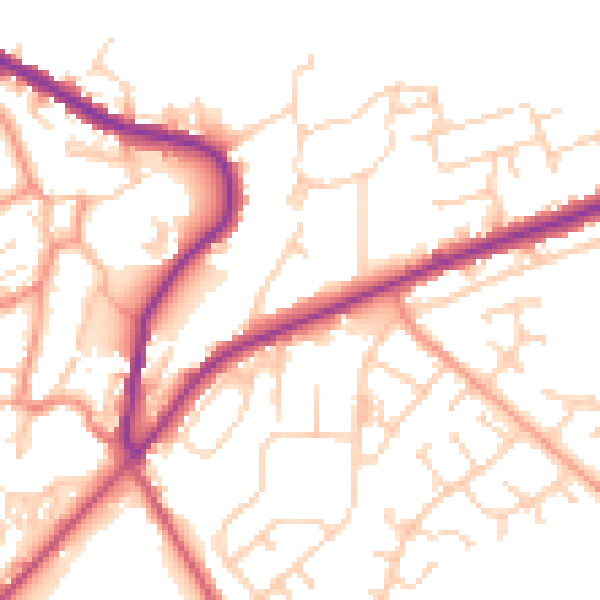 Daytime road noise heatmap for DN12 3AH