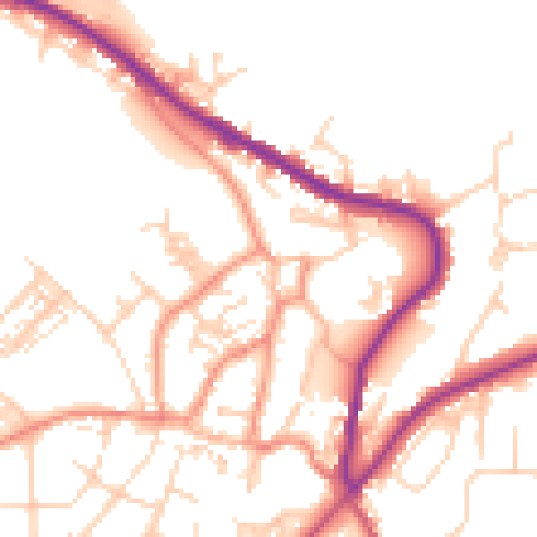 Daytime road noise heatmap for DN12 3DA