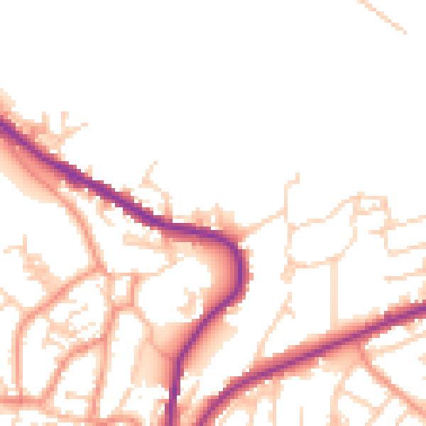 Daytime road noise heatmap for DN12 3ED