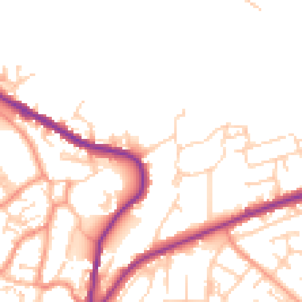 Daytime road noise heatmap for DN12 3EE