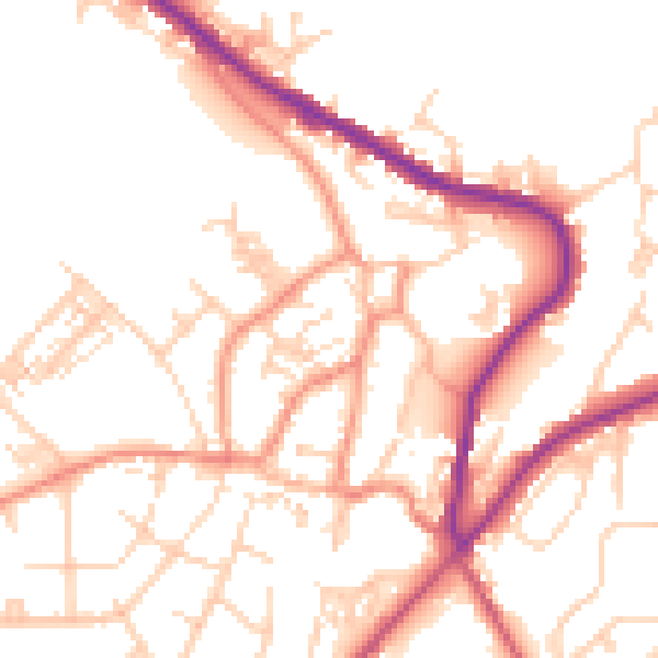 Daytime road noise heatmap for DN12 3FD