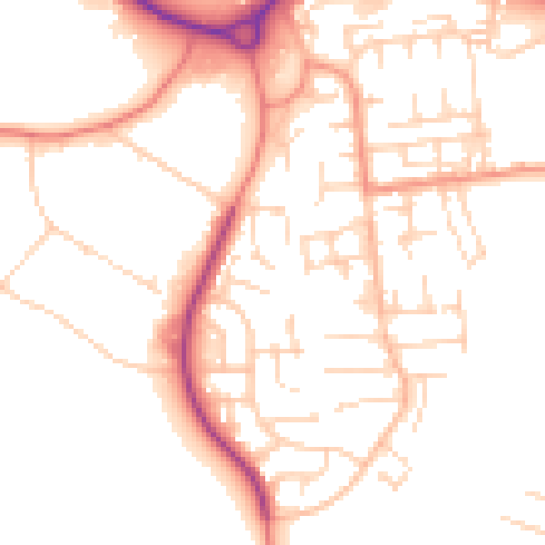 Daytime road noise heatmap for DN12 4JG