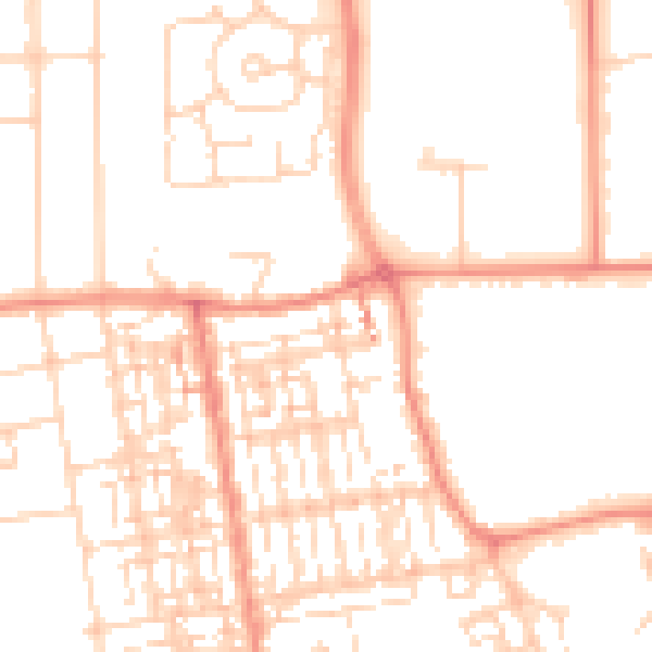 Daytime road noise heatmap for DN15 6AZ