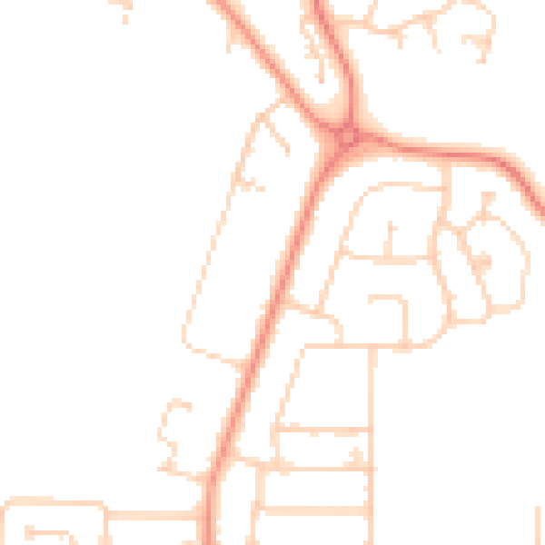Daytime road noise heatmap for DN15 8DR