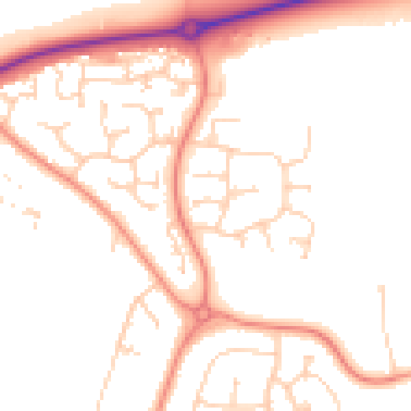 Daytime road noise heatmap for DN15 8EP