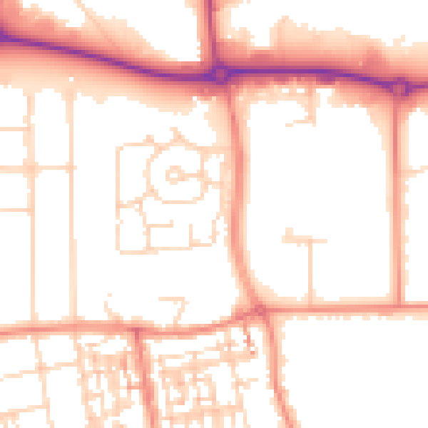 Daytime road noise heatmap for DN15 8GP