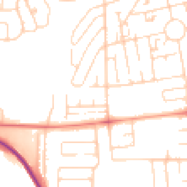 Daytime road noise heatmap for DN15 8JN