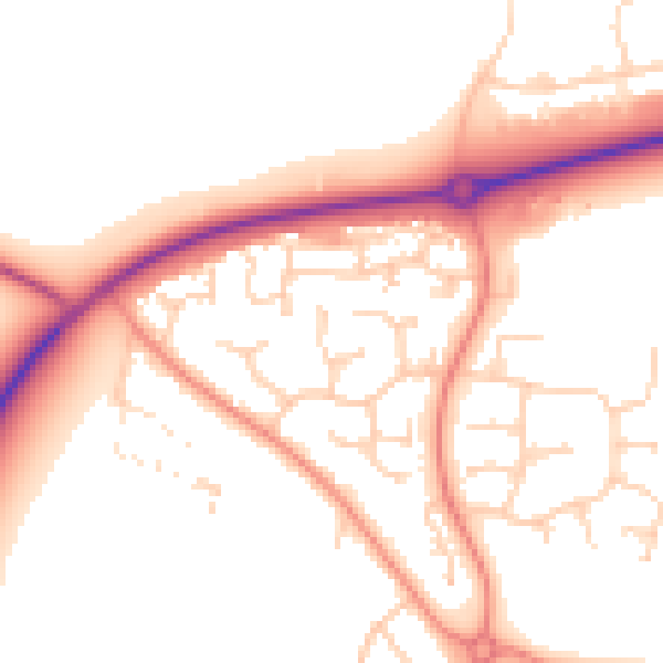 Daytime road noise heatmap for DN15 8UU