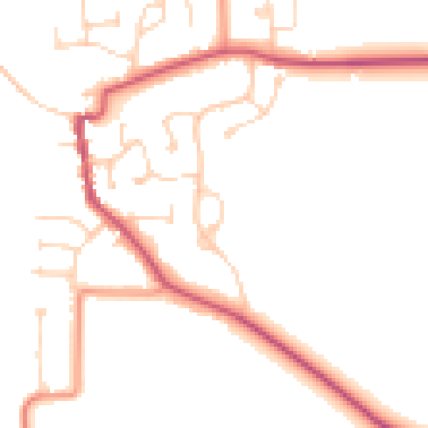 Daytime road noise heatmap for DN15 9ET