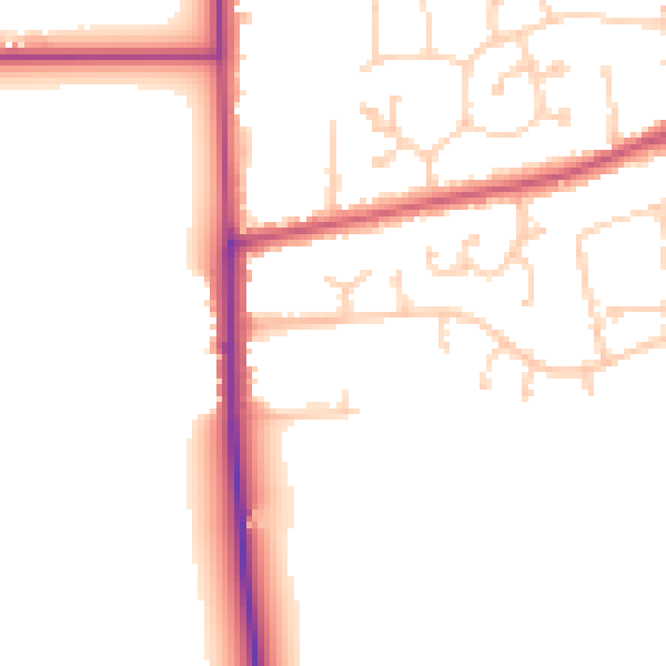 Daytime road noise heatmap for DN15 9SY