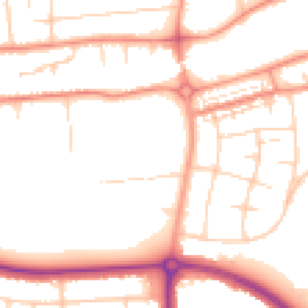 Daytime road noise heatmap for DN16 1AA