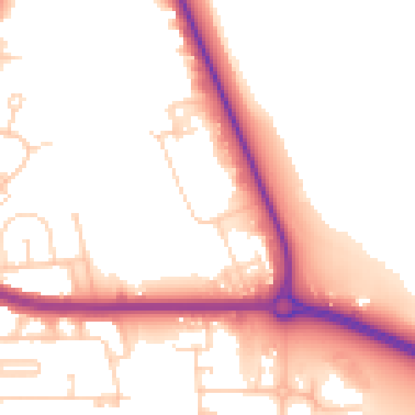 Daytime road noise heatmap for DN16 1AD