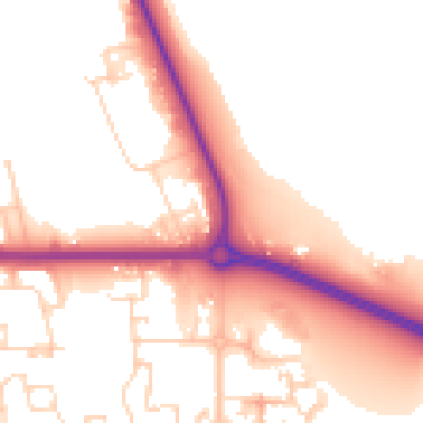 Daytime road noise heatmap for DN16 1AE