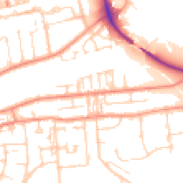 Daytime road noise heatmap for DN16 1AG