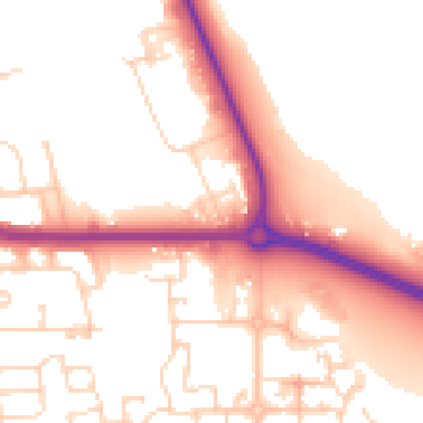 Daytime road noise heatmap for DN16 1AL