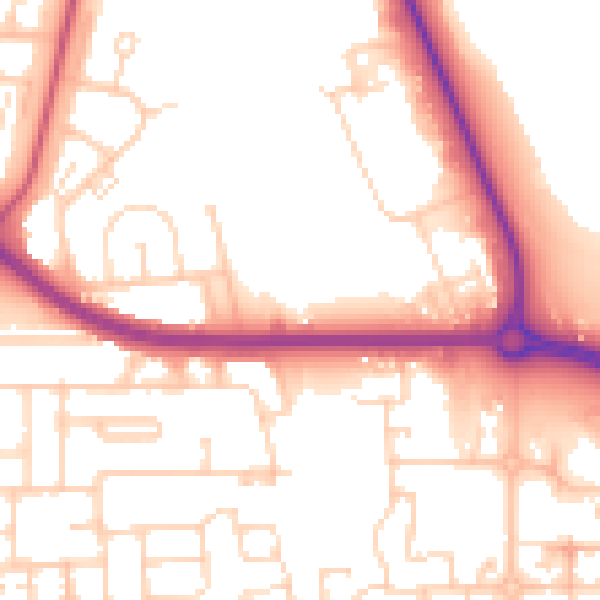 Daytime road noise heatmap for DN16 1BH