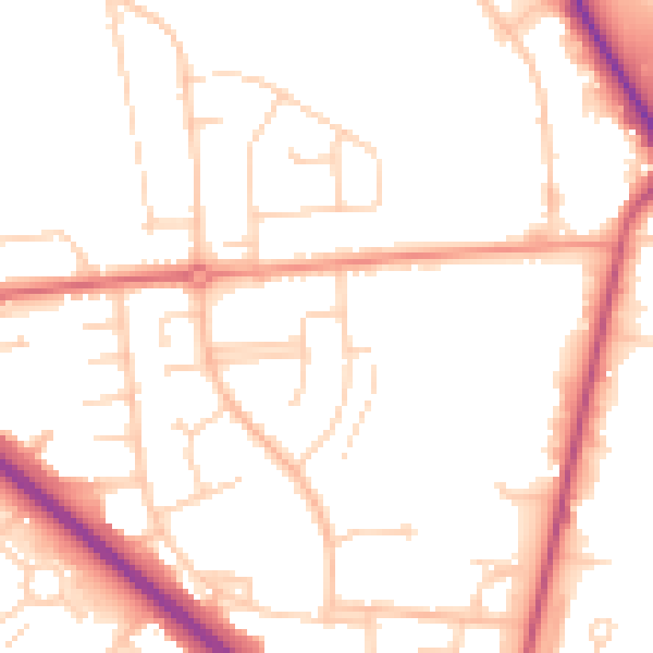 Daytime road noise heatmap for DN16 1BL