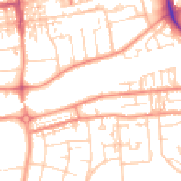 Daytime road noise heatmap for DN16 1BW
