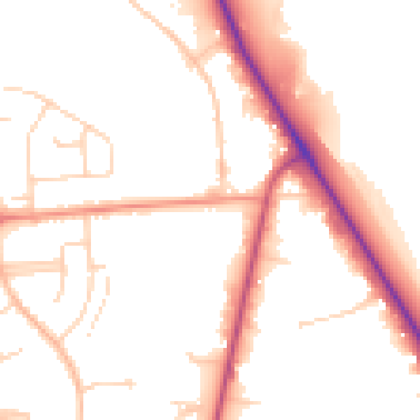 Daytime road noise heatmap for DN16 1DE