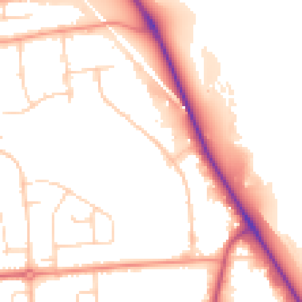 Daytime road noise heatmap for DN16 1DJ