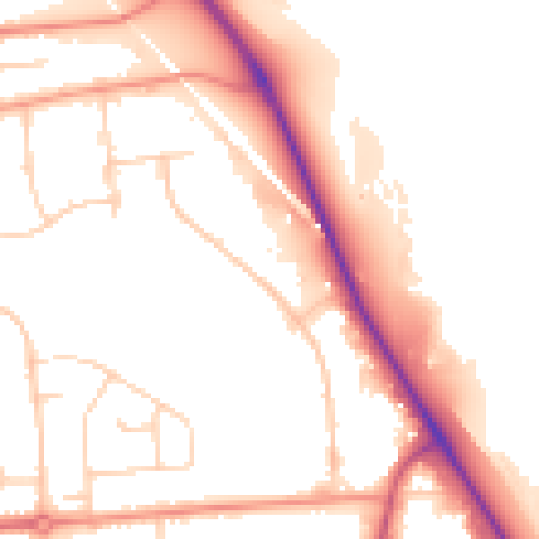 Daytime road noise heatmap for DN16 1DQ