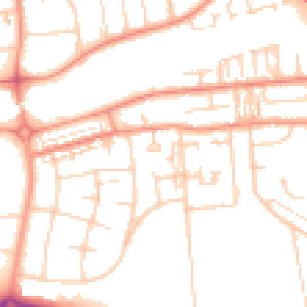 Daytime road noise heatmap for DN16 1DU