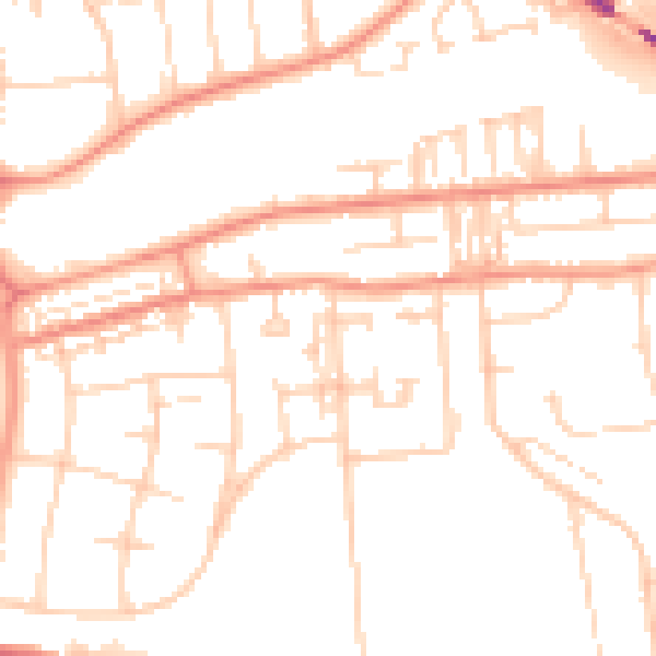 Daytime road noise heatmap for DN16 1DY