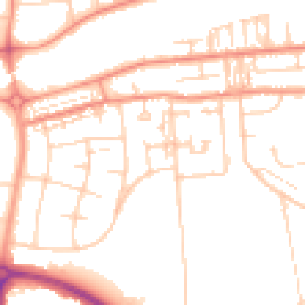 Daytime road noise heatmap for DN16 1DZ