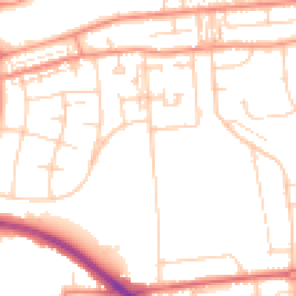 Daytime road noise heatmap for DN16 1EB
