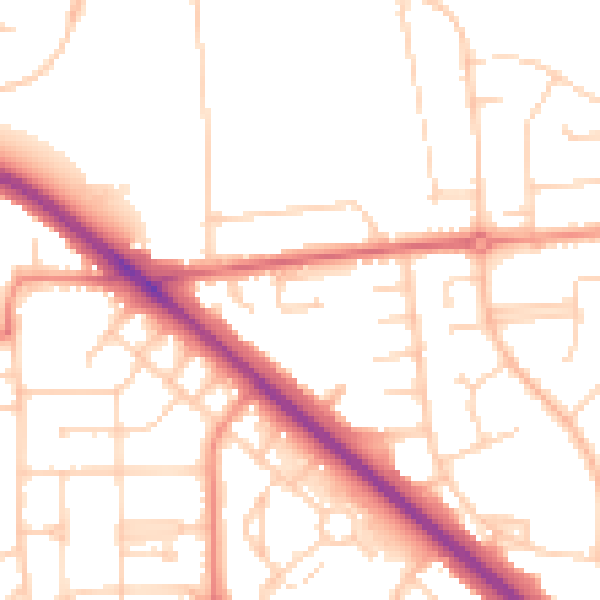 Daytime road noise heatmap for DN16 1ED