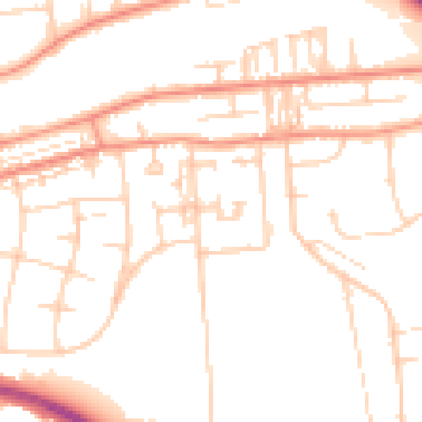 Daytime road noise heatmap for DN16 1EE