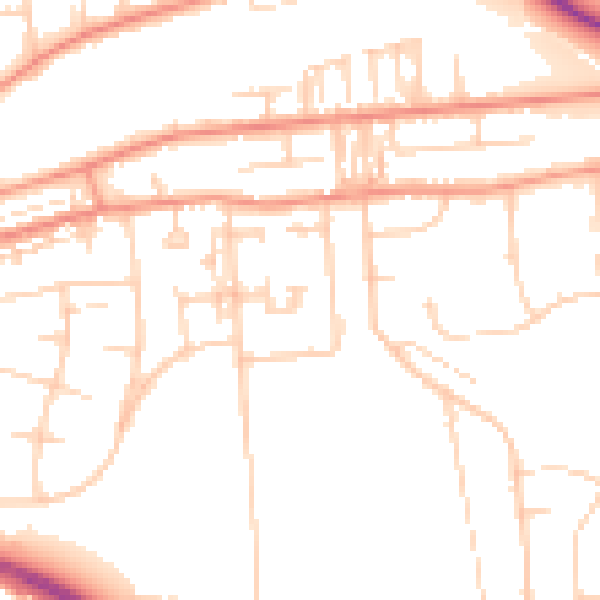 Daytime road noise heatmap for DN16 1EG