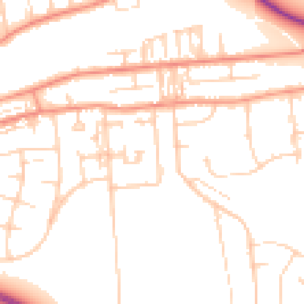 Daytime road noise heatmap for DN16 1EJ