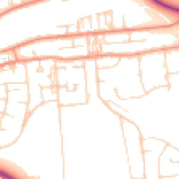 Daytime road noise heatmap for DN16 1EL