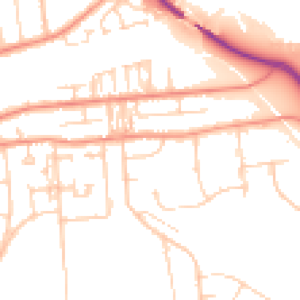 Daytime road noise heatmap for DN16 1EP