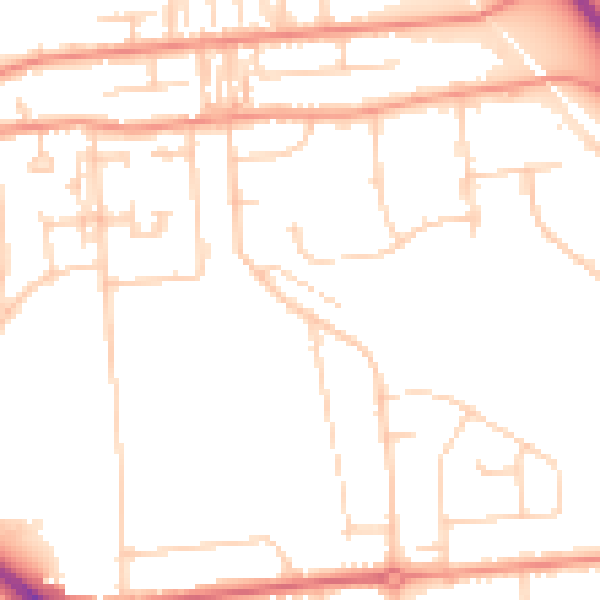 Daytime road noise heatmap for DN16 1ES