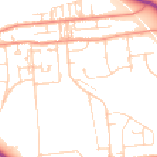 Daytime road noise heatmap for DN16 1ET
