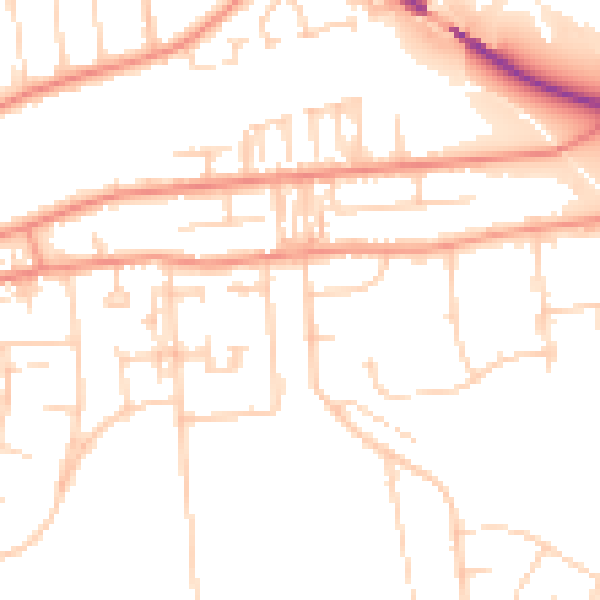 Daytime road noise heatmap for DN16 1EW