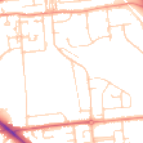 Daytime road noise heatmap for DN16 1EX