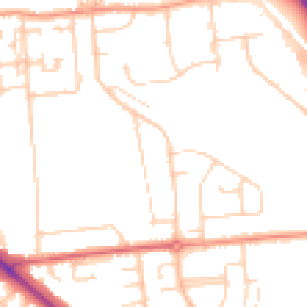 Daytime road noise heatmap for DN16 1HA