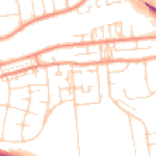 Daytime road noise heatmap for DN16 1HB