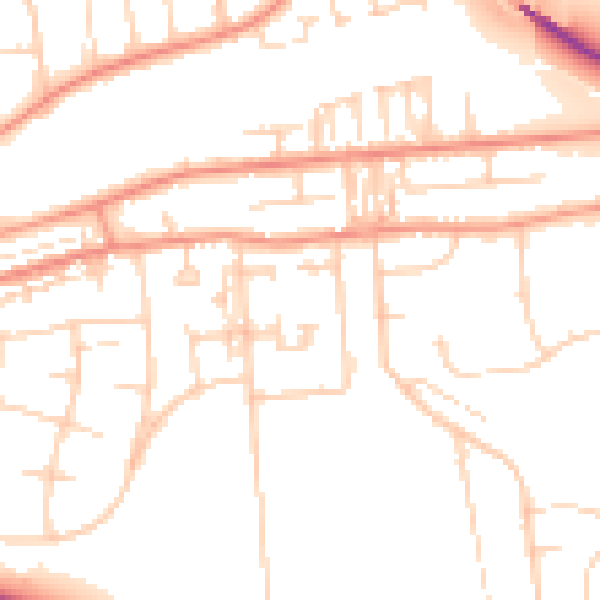Daytime road noise heatmap for DN16 1HE
