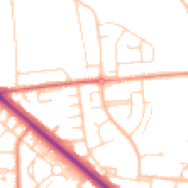 Daytime road noise heatmap for DN16 1HP