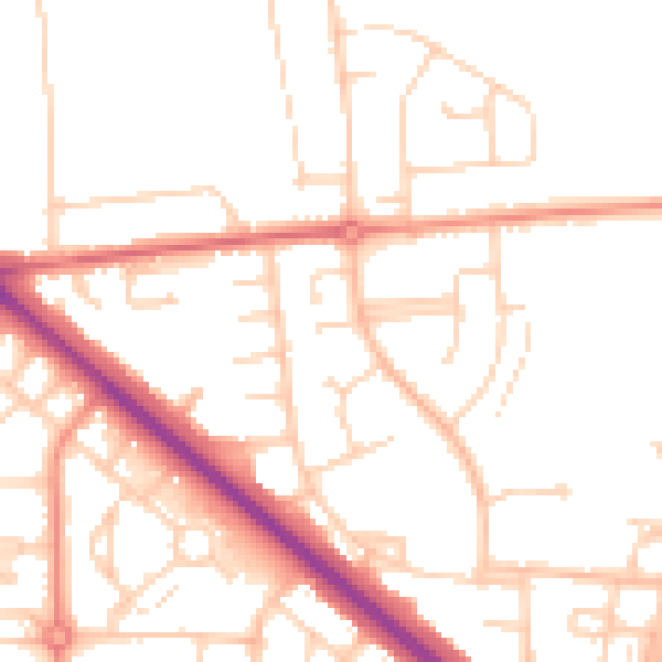 Daytime road noise heatmap for DN16 1HR