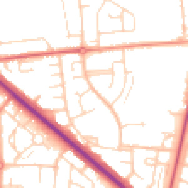 Daytime road noise heatmap for DN16 1HS