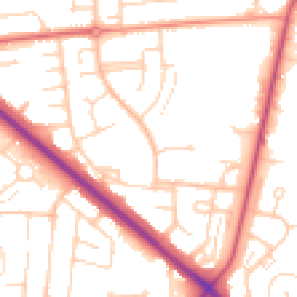 Daytime road noise heatmap for DN16 1HT