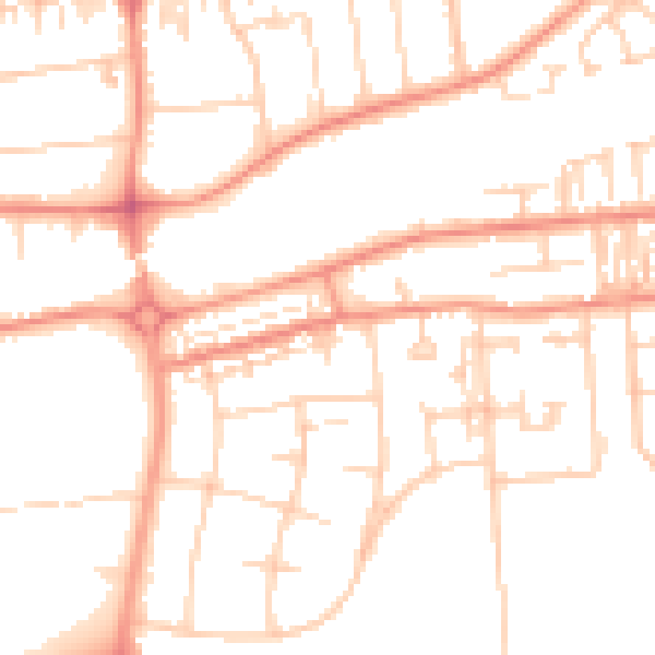Daytime road noise heatmap for DN16 1LE