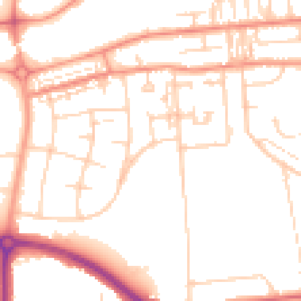 Daytime road noise heatmap for DN16 1ND