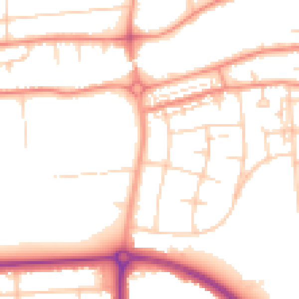 Daytime road noise heatmap for DN16 1NR
