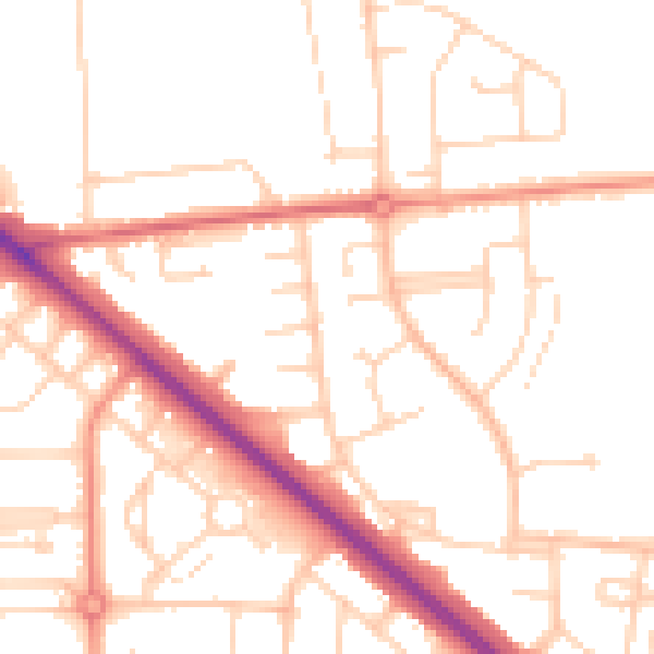Daytime road noise heatmap for DN16 1PZ